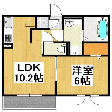 ロイジェントパークスレイクタウンII M(1LDK/1階)の間取り写真