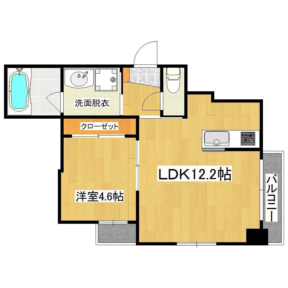 インサイドガーデン(1LDK/5階)の間取り写真