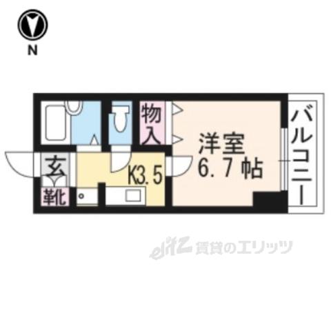LIESSE浜大津(1K/3階)の間取り写真