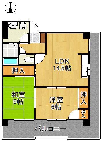 Mビル(2LDK/3階)の間取り写真