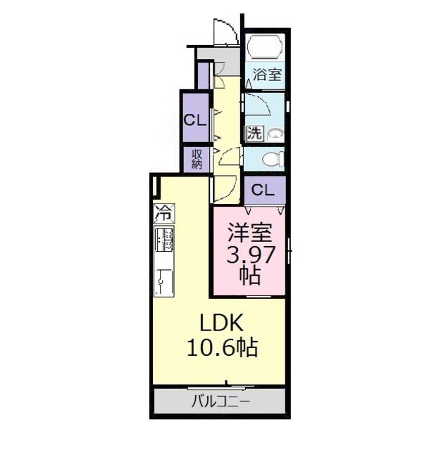 ルーチェ(1LDK/1階)の間取り写真