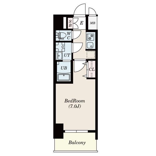 S-RESIDENCE茶屋ヶ坂(1K/5階)の間取り写真