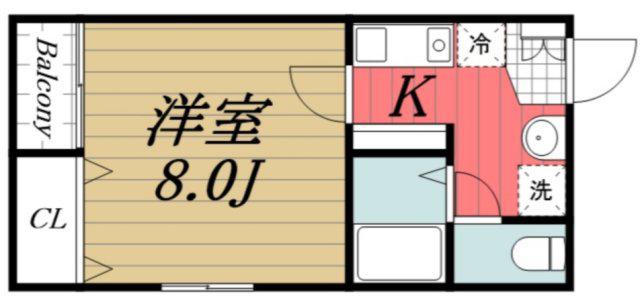 アメニティちはら台(1K/4階)の間取り写真