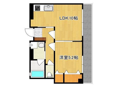 レジデンスあさひ(1LDK/2階)の間取り写真