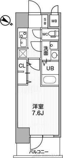 LA DOUCEUR西天満(1K/8階)の間取り写真