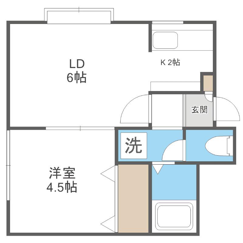 レジデンスM(1LDK/1階)の間取り写真