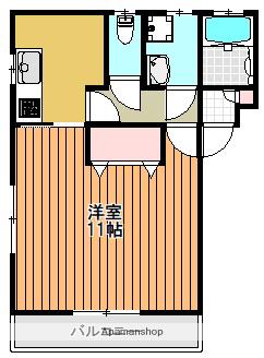 ジュネス本薗(1K/2階)の間取り写真
