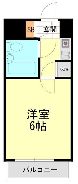 グローリア初穂椎名町(1K/3階)の間取り写真