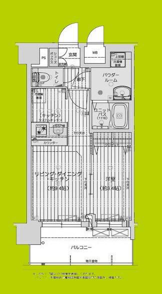 プレリス尼崎レーネヴィア(1LDK/15階)の間取り写真
