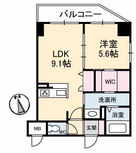 LA MONTAGNE(1LDK/4階)の間取り写真