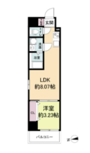 コートエスト都島(1LDK/2階)の間取り写真