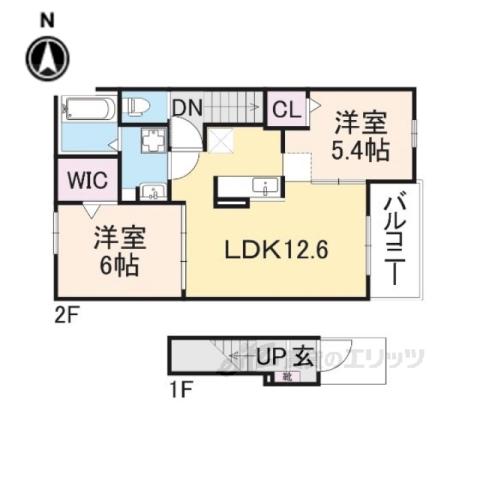 プレッソ橿原Ⅰ(2LDK/2階)の間取り写真