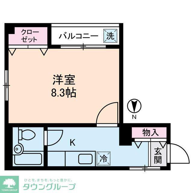 ソレイユ清水(1K/2階)の間取り写真