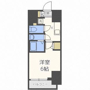 エステムコート心斎橋CENTRAL(1K/5階)の間取り写真