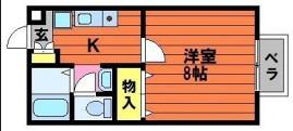 セジュール平松(1K/2階)の間取り写真