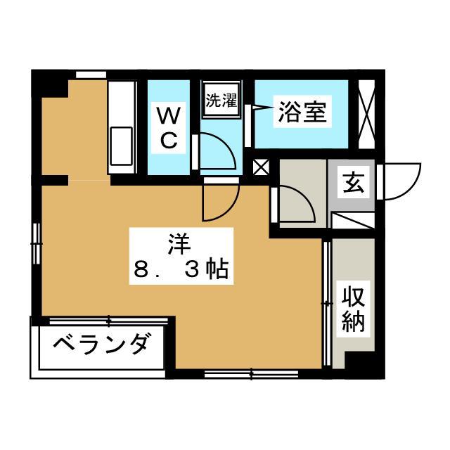 ロッキー東白楽(ワンルーム/1階)の間取り写真