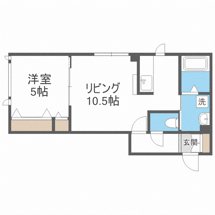 HIGHSTAGE学園前(1LDK/1階)の間取り写真