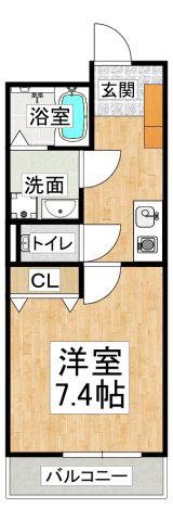 神戸アスタカレッジハイツ(1K/5階)の間取り写真