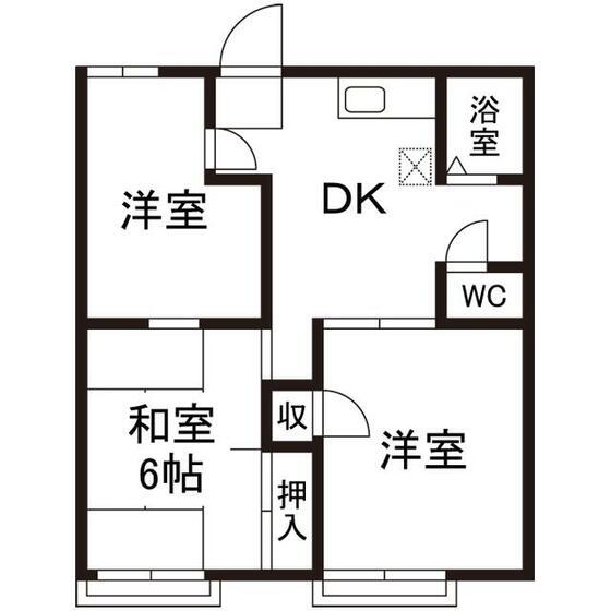 コトブキハイツ(3DK/1階)の間取り写真