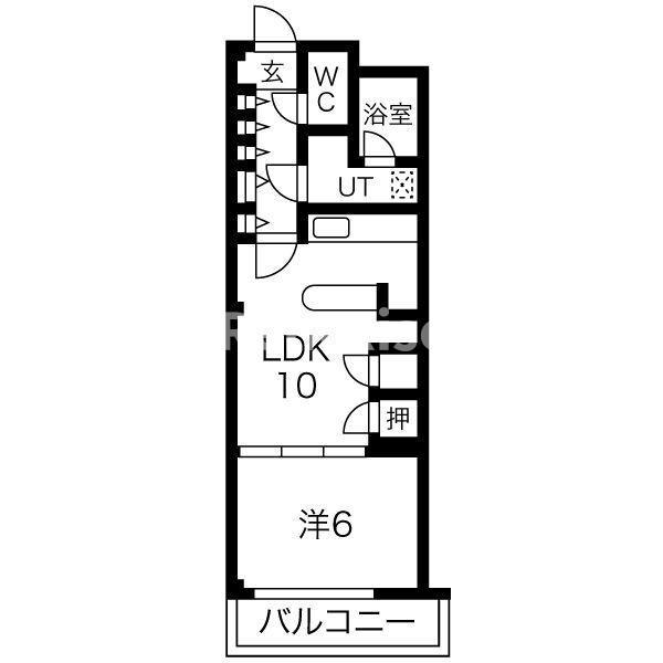 サンシャイン岩倉(1LDK/2階)の間取り写真