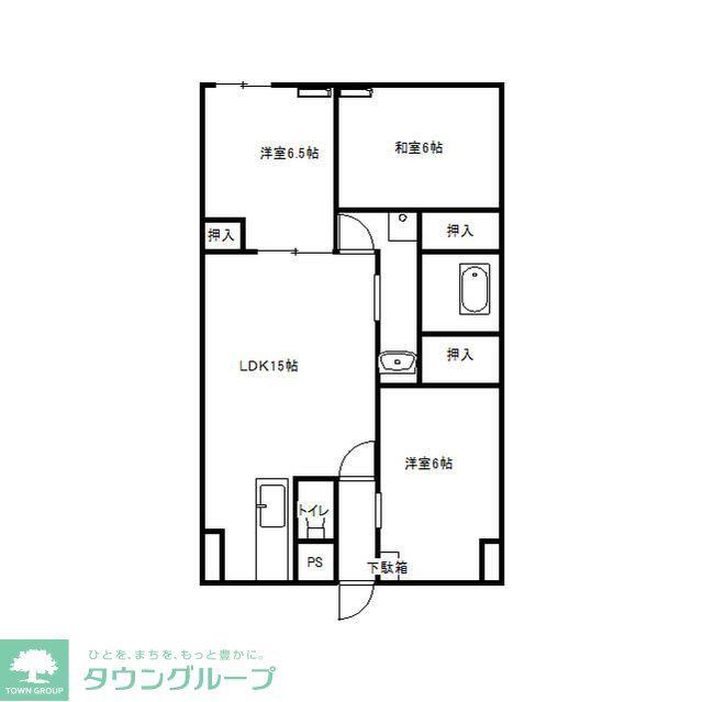 プレステージ市川II(3LDK/3階)の間取り写真