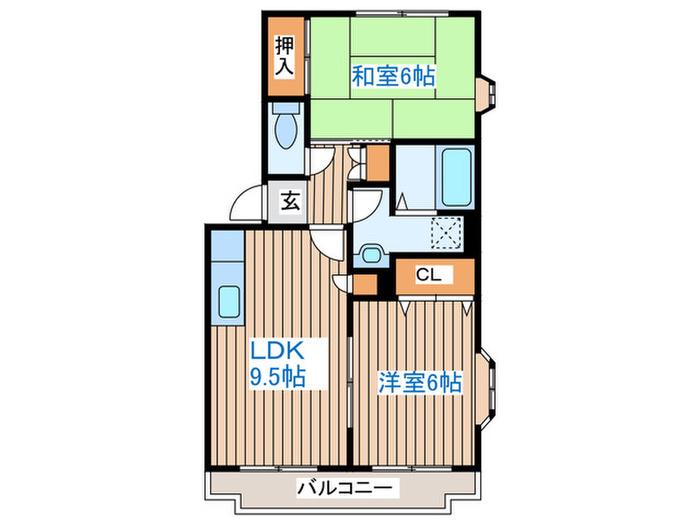 プリムローズ(2LDK/2階)の間取り写真