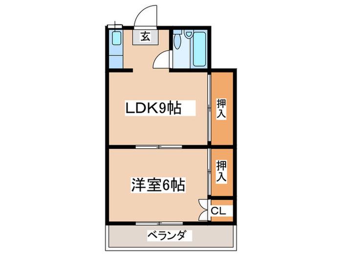 ハイツ井上(1LDK/1階)の間取り写真