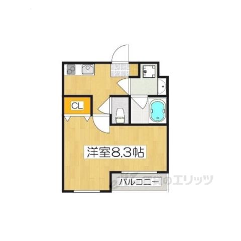 COLORLY LIFE長岡京(1K/4階)の間取り写真
