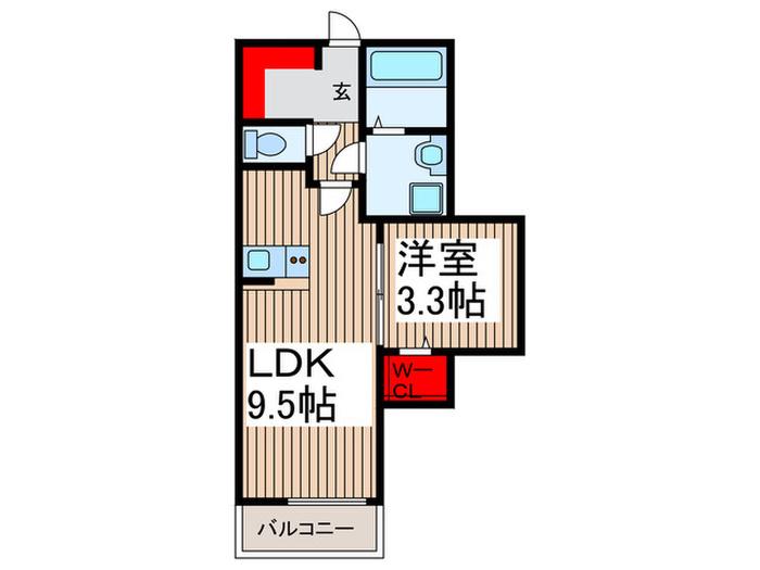 川口市鳩ケ谷緑町1丁目I(1LDK/1階)の間取り写真