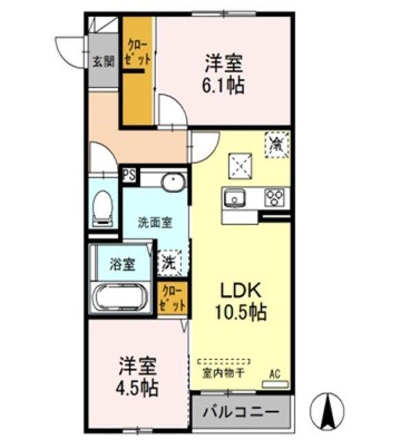 ARTENSIA(2LDK/3階)の間取り写真