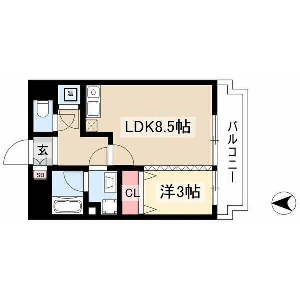 エポラール白壁(1LDK/3階)の間取り写真