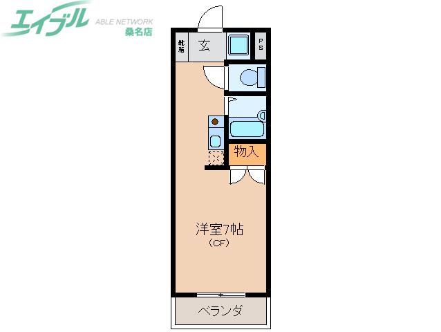 ONEZ(ワンルーム/1階)の間取り写真