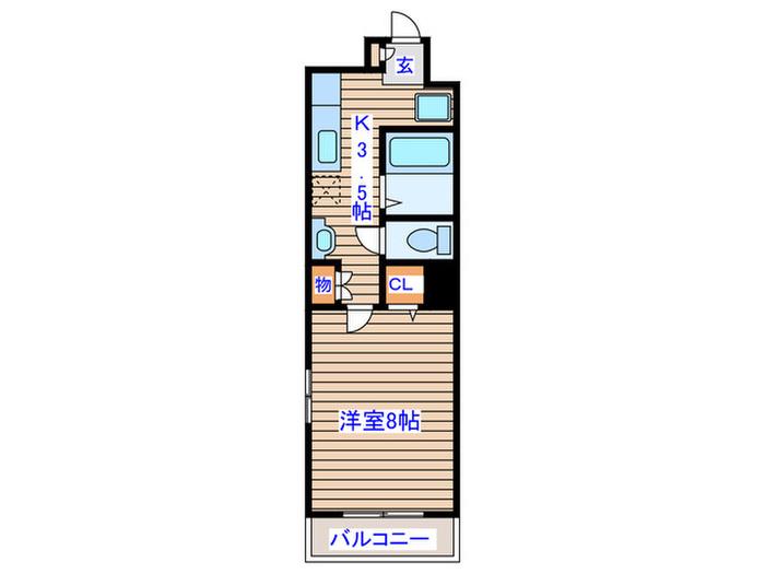 STUDIO北仙台(1K/8階)の間取り写真