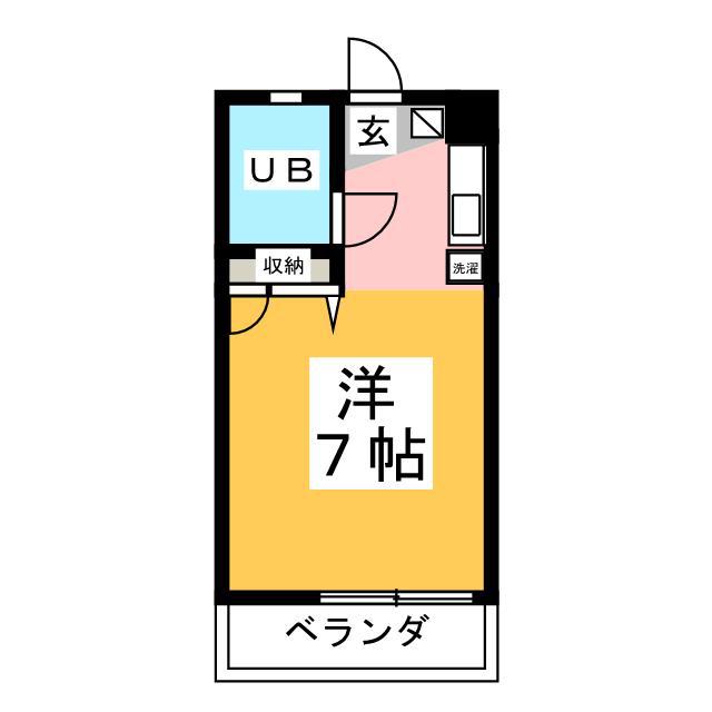 ヴィラ元木(ワンルーム/2階)の間取り写真