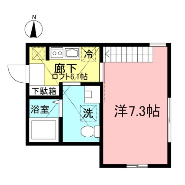 サンハイム(1K/2階)の間取り写真