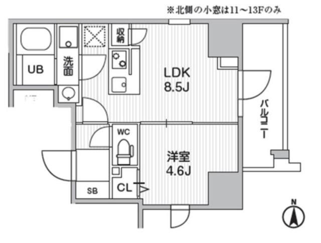 WEAVE BASE -UENO ノース上野ノース(1LDK/4階)の間取り写真