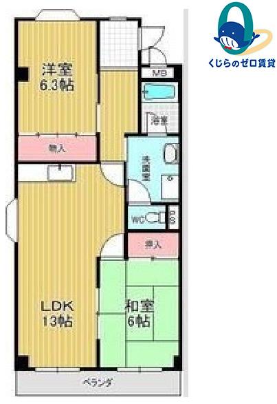 サンステージ滝の水(2LDK/2階)の間取り写真
