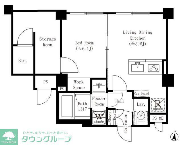 リハイツ長者丸(1LDK/1階)の間取り写真