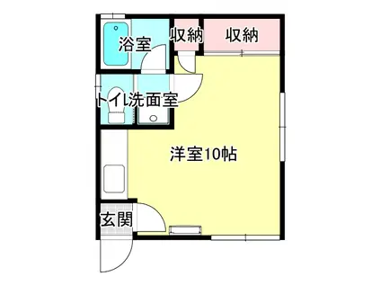 スカイハイツIII(ワンルーム/2階)の間取り写真