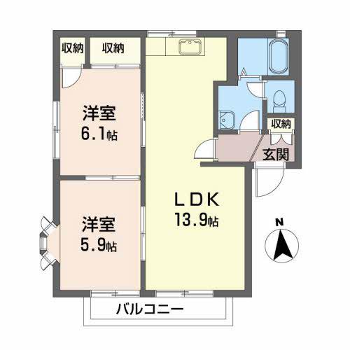 アークヒルズ(2LDK/1階)の間取り写真