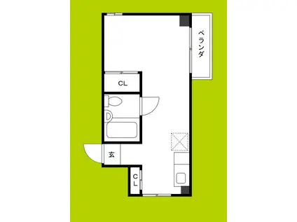 雅ハイツ(ワンルーム/1階)の間取り写真