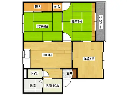 トリヴァンベール(3DK/3階)の間取り写真