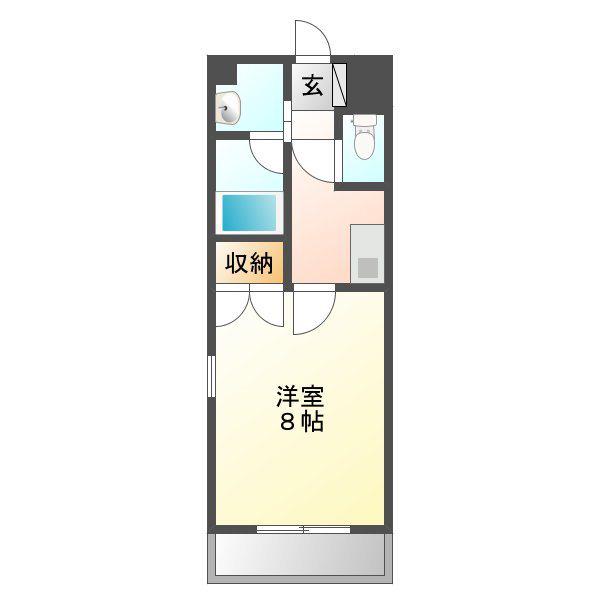WISH(1K/1階)の間取り写真