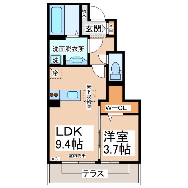カーサ・フェリス(1LDK/1階)の間取り写真