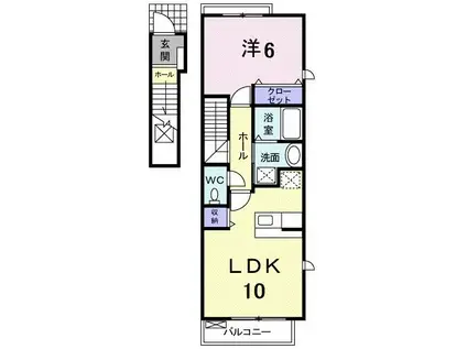 フォーゲルA(1LDK/2階)の間取り写真