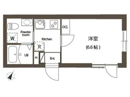 ドムス・スタイル目黒・不動前(1K/3階)の間取り写真