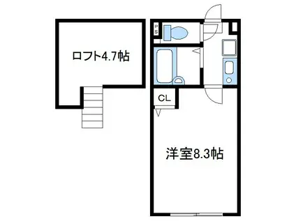 ラ・シャンス東橋本第3(1K/1階)の間取り写真