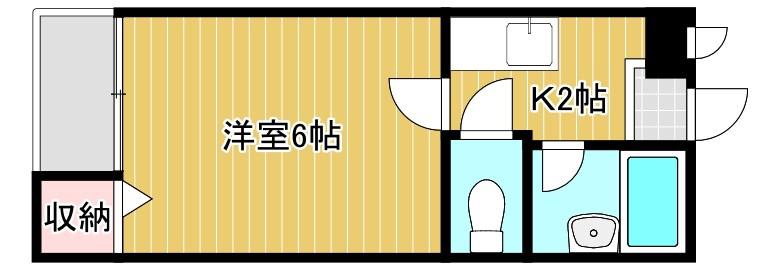 ハイツ宮野裏(1K/1階)の間取り写真