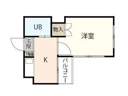 ウィング大竹(1K/2階)の間取り写真