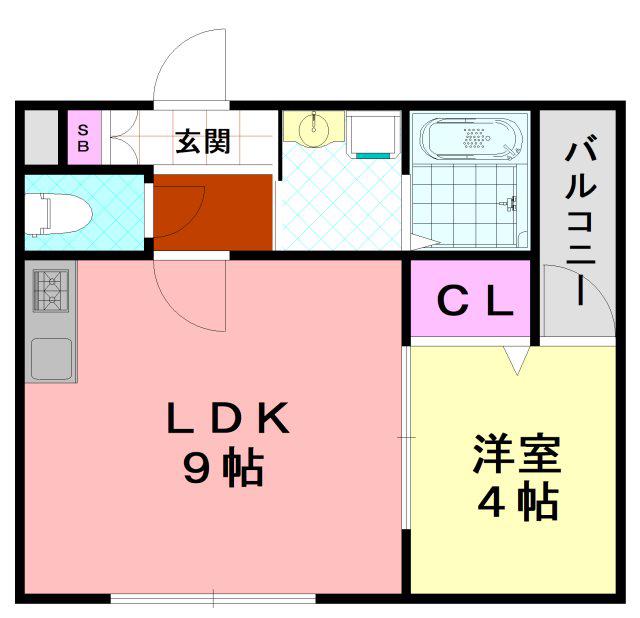 H-MAISON平野III(1LDK/3階)の間取り写真